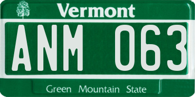 VT license plate ANM063