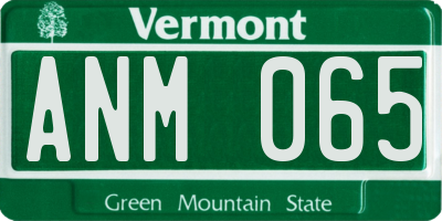 VT license plate ANM065
