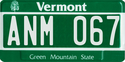 VT license plate ANM067