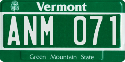 VT license plate ANM071