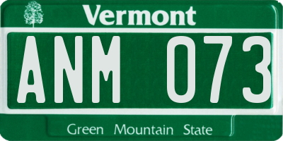 VT license plate ANM073