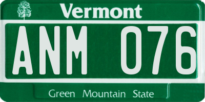 VT license plate ANM076