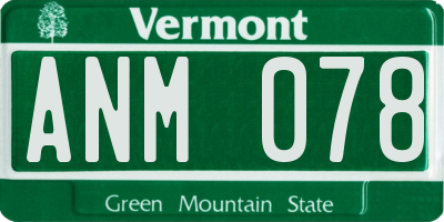 VT license plate ANM078