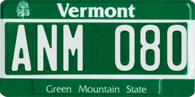 VT license plate ANM080
