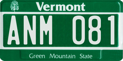 VT license plate ANM081