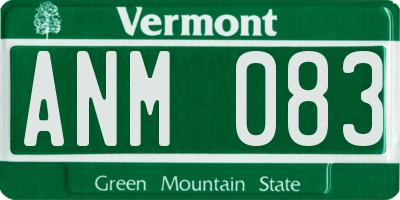 VT license plate ANM083