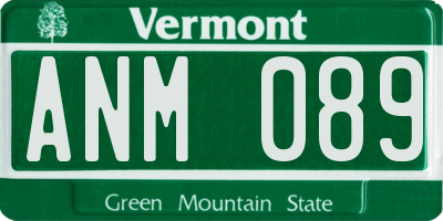 VT license plate ANM089