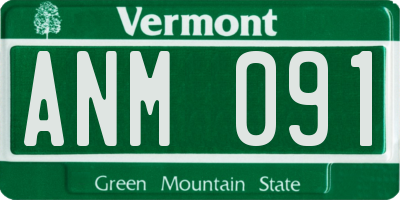 VT license plate ANM091