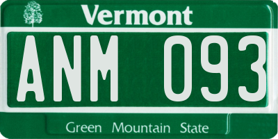 VT license plate ANM093