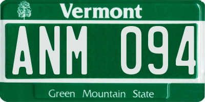 VT license plate ANM094