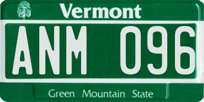 VT license plate ANM096