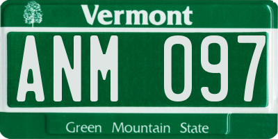 VT license plate ANM097