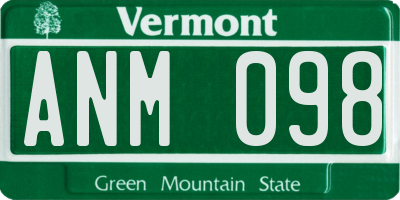 VT license plate ANM098