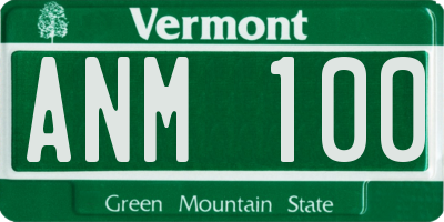 VT license plate ANM100