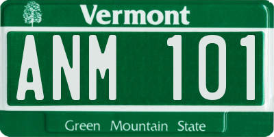 VT license plate ANM101
