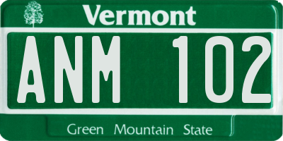 VT license plate ANM102