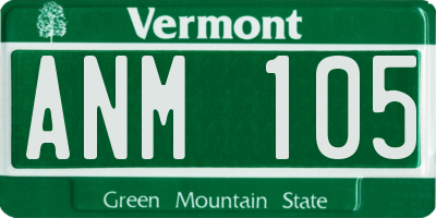 VT license plate ANM105