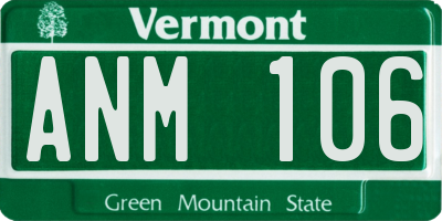 VT license plate ANM106
