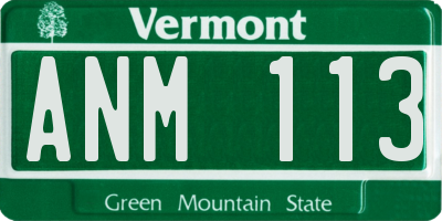 VT license plate ANM113