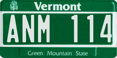 VT license plate ANM114