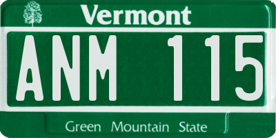 VT license plate ANM115