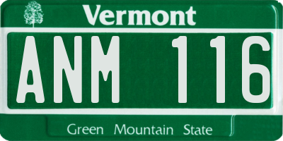VT license plate ANM116