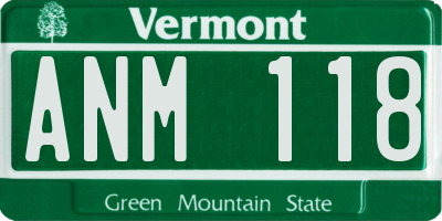 VT license plate ANM118