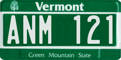 VT license plate ANM121