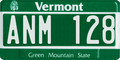 VT license plate ANM128