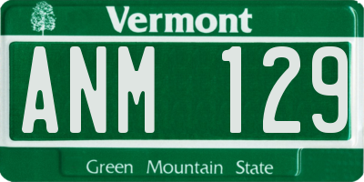 VT license plate ANM129