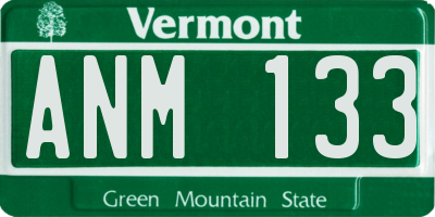 VT license plate ANM133
