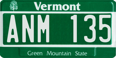 VT license plate ANM135