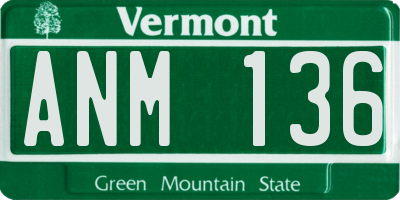 VT license plate ANM136