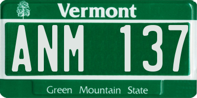VT license plate ANM137
