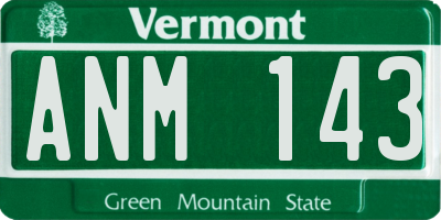 VT license plate ANM143