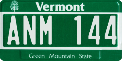VT license plate ANM144