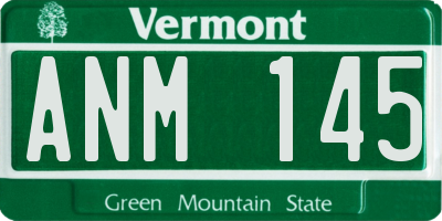 VT license plate ANM145