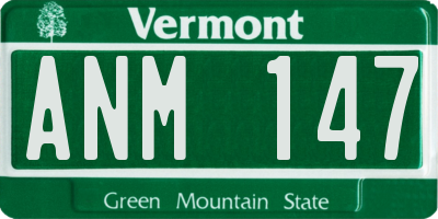 VT license plate ANM147