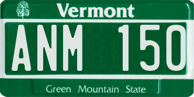 VT license plate ANM150