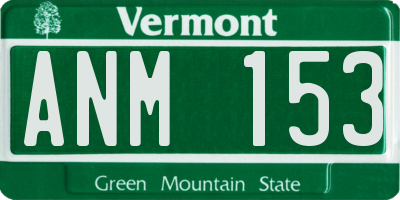 VT license plate ANM153
