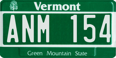 VT license plate ANM154