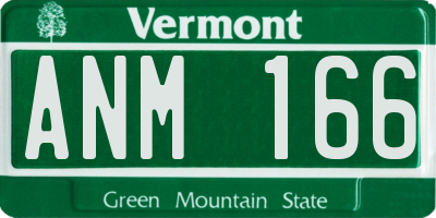 VT license plate ANM166