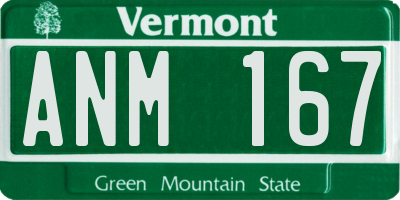 VT license plate ANM167