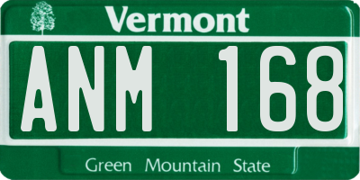 VT license plate ANM168