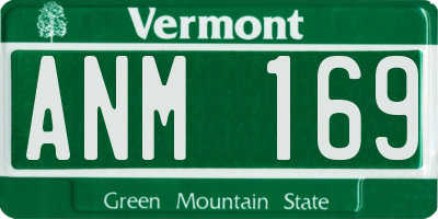 VT license plate ANM169