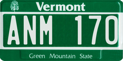 VT license plate ANM170