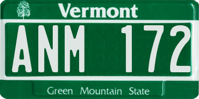 VT license plate ANM172