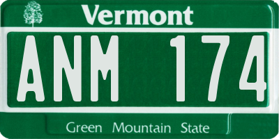 VT license plate ANM174