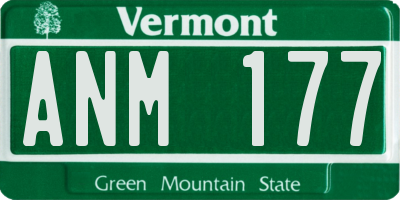 VT license plate ANM177