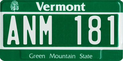 VT license plate ANM181